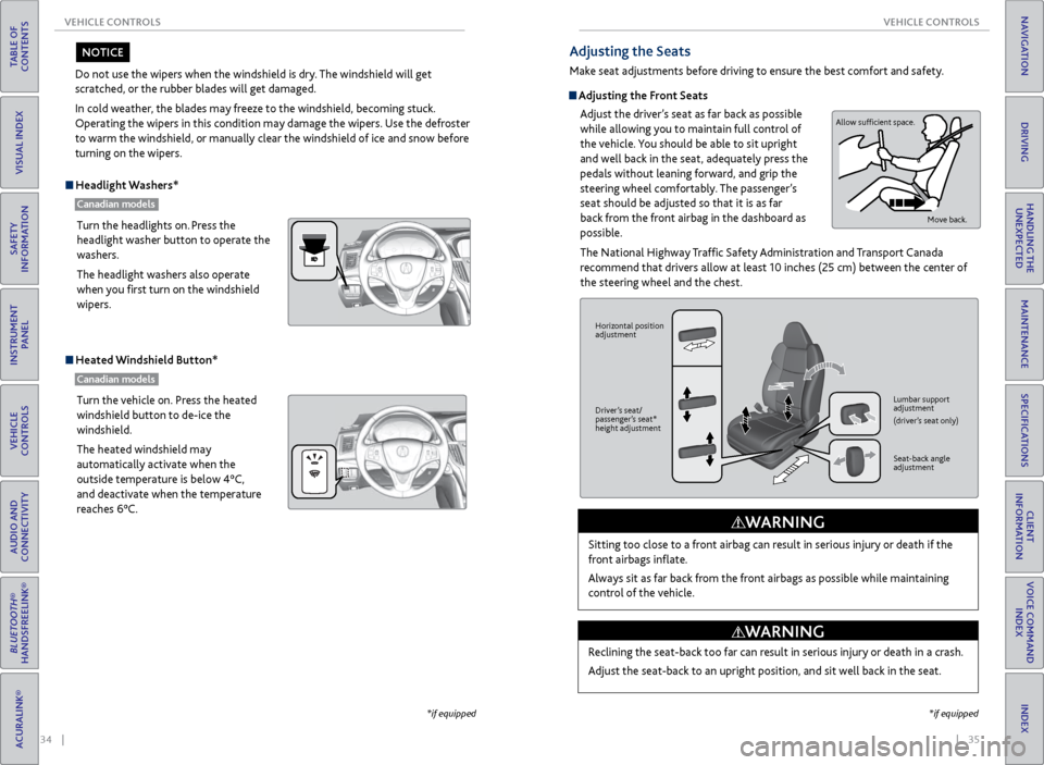 Acura TLX 2015 Owners Guide 34 || 35
VEHICLE CONTROLS
VEHICLE CONTROLS
TABLE OF
CONTENTS
INDEX
VISUAL INDEX
VOICE COMMAND INDEX
SAFETY
INFORMATION
CLIENT
INFORMATION
INSTRUMENT PANEL
SPECIFICATIONS
VEHICLE
CON Acura TLX 2015 Owners Guide 34 || 35
VEHICLE CONTROLS
VEHICLE CONTROLS
TABLE OF
CONTENTS
INDEX
VISUAL INDEX
VOICE COMMAND INDEX
SAFETY
INFORMATION
CLIENT
INFORMATION
INSTRUMENT PANEL
SPECIFICATIONS
VEHICLE
CON
