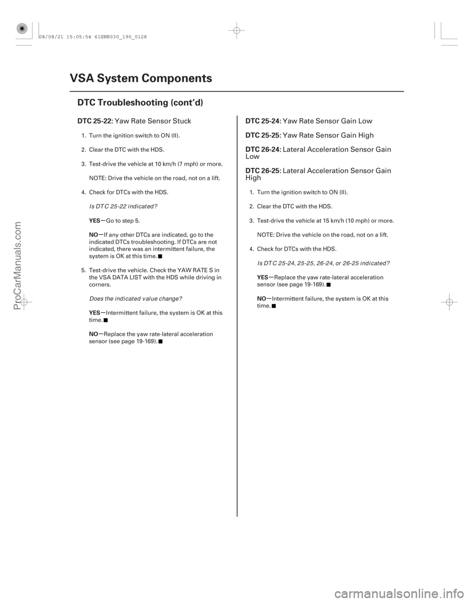 ACURA CSX 2006 Service Repair Manual (#
)
(#
)
µ
µ
µ
µ µ
µ
DTC 25-22: DTC 25-24:
DTC 25-25:
DTC 26-24:
DTC 26-25:
YES
NO
YES
NO YES
NO ACURA CSX 2006 Service Repair Manual (#
)
(#
)
µ
µ
µ
µ µ
µ
DTC 25-22: DTC 25-24:
DTC 25-25:
DTC 26-24:
DTC 26-25:
YES
NO
YES
NO YES
NO