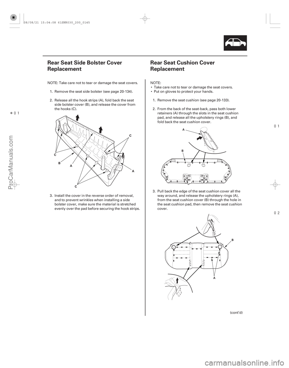 ACURA CSX 2006 Service Repair Manual Î
(#
)
(#
)
20-14320-143
Rear Seat Side Bolster Cover
Replacement Rear Seat Cushion Cover
Rep ACURA CSX 2006 Service Repair Manual Î
(#
)
(#
)
20-14320-143
Rear Seat Side Bolster Cover
Replacement Rear Seat Cushion Cover
Rep