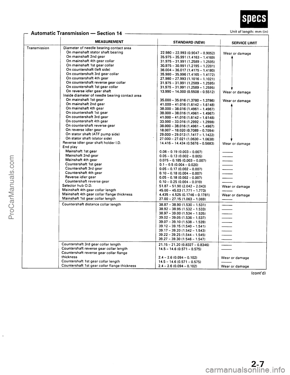 ACURA EL 1997  Service Repair Manual ProCarManuals.com 