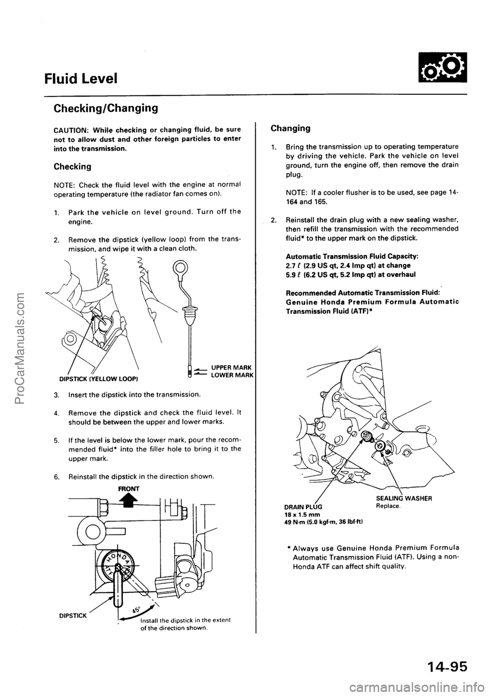 ACURA EL 1997  Service Repair Manual ProCarManuals.com 