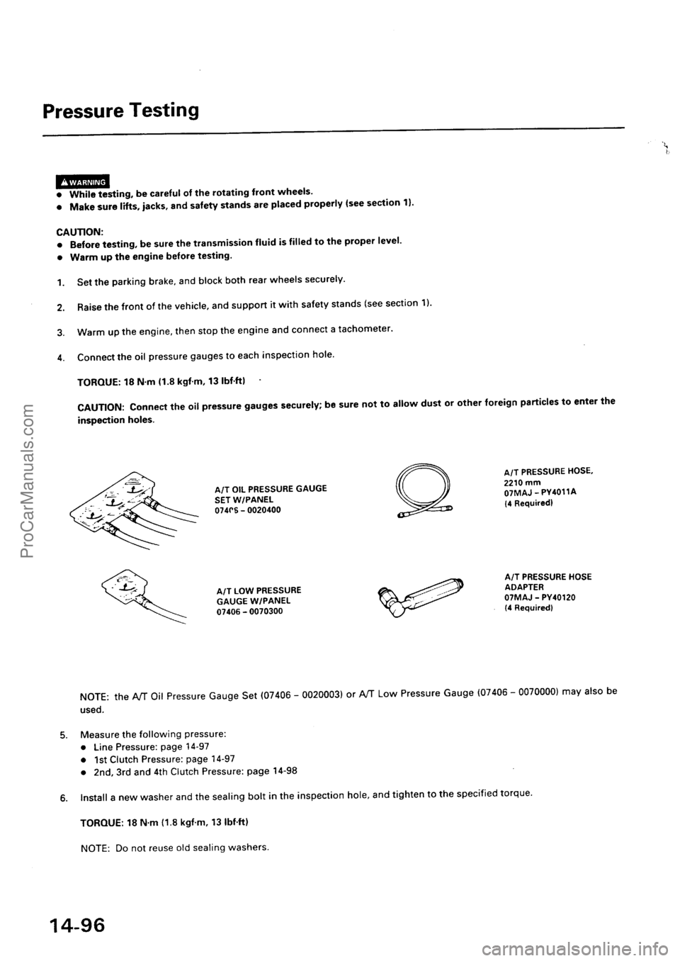 ACURA EL 1997  Service Repair Manual ProCarManuals.com 