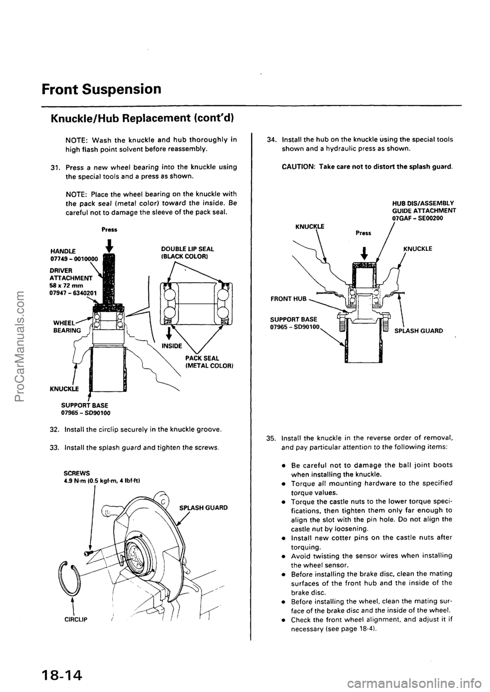 ACURA EL 1997  Service Repair Manual ProCarManuals.com 