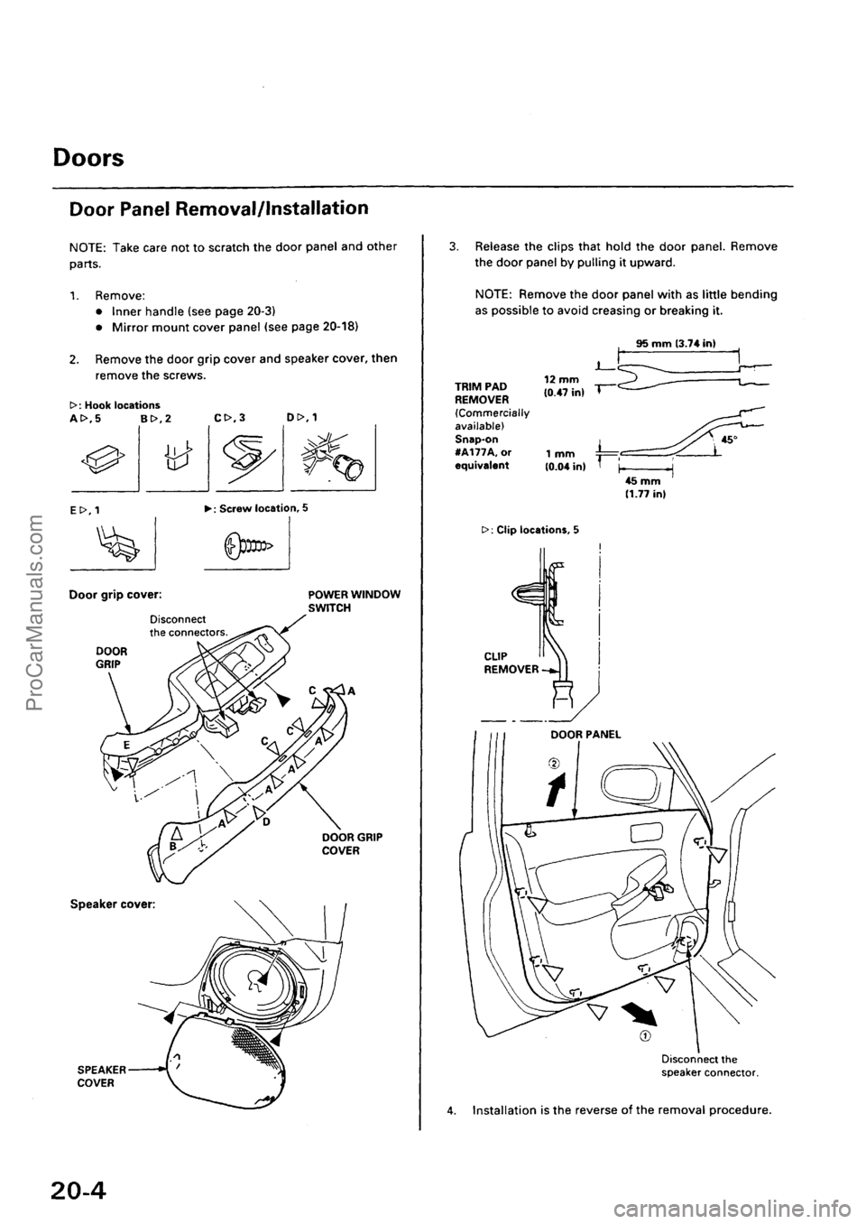 ACURA EL 1997  Service Repair Manual ProCarManuals.com 