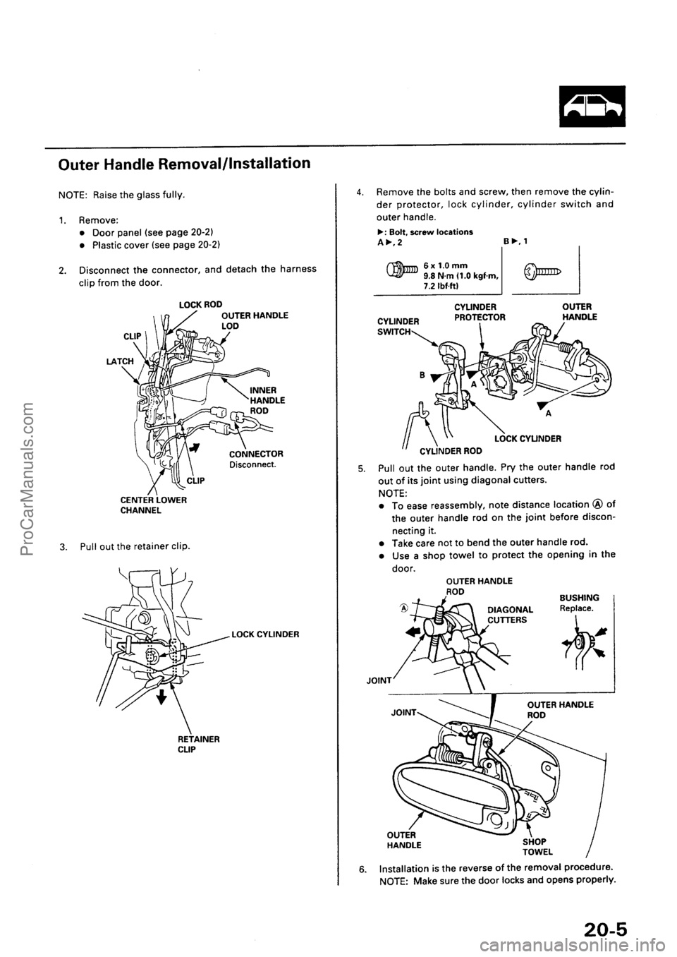 ACURA EL 1997  Service Repair Manual ProCarManuals.com 