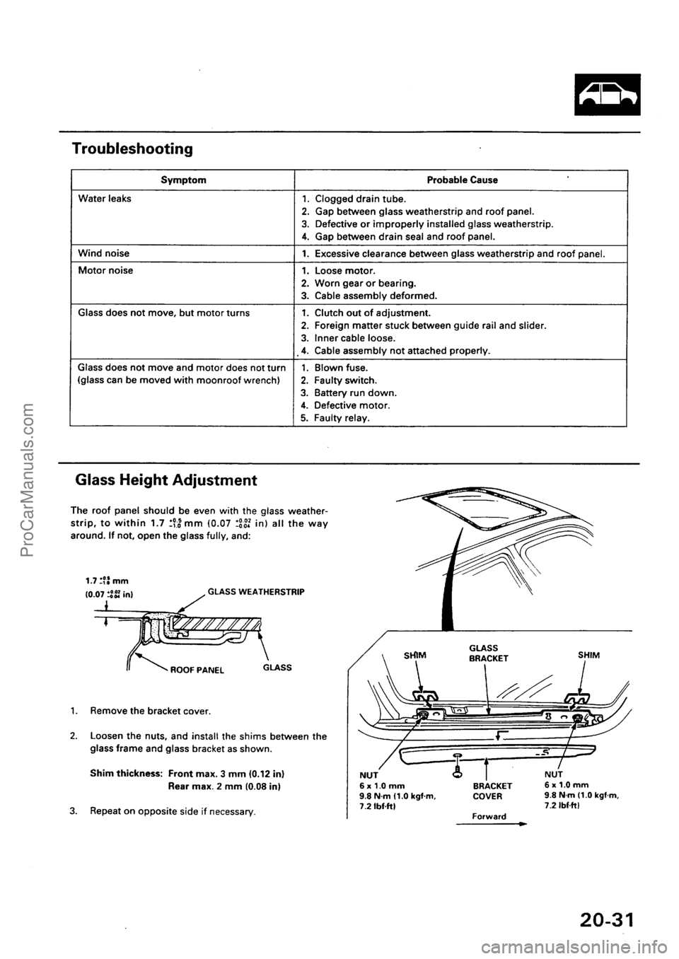 ACURA EL 1997  Service Repair Manual ProCarManuals.com 