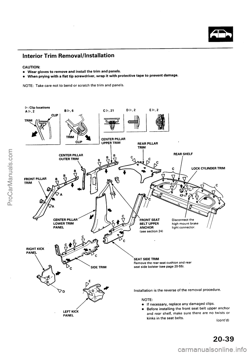 ACURA EL 1997  Service Repair Manual ProCarManuals.com 