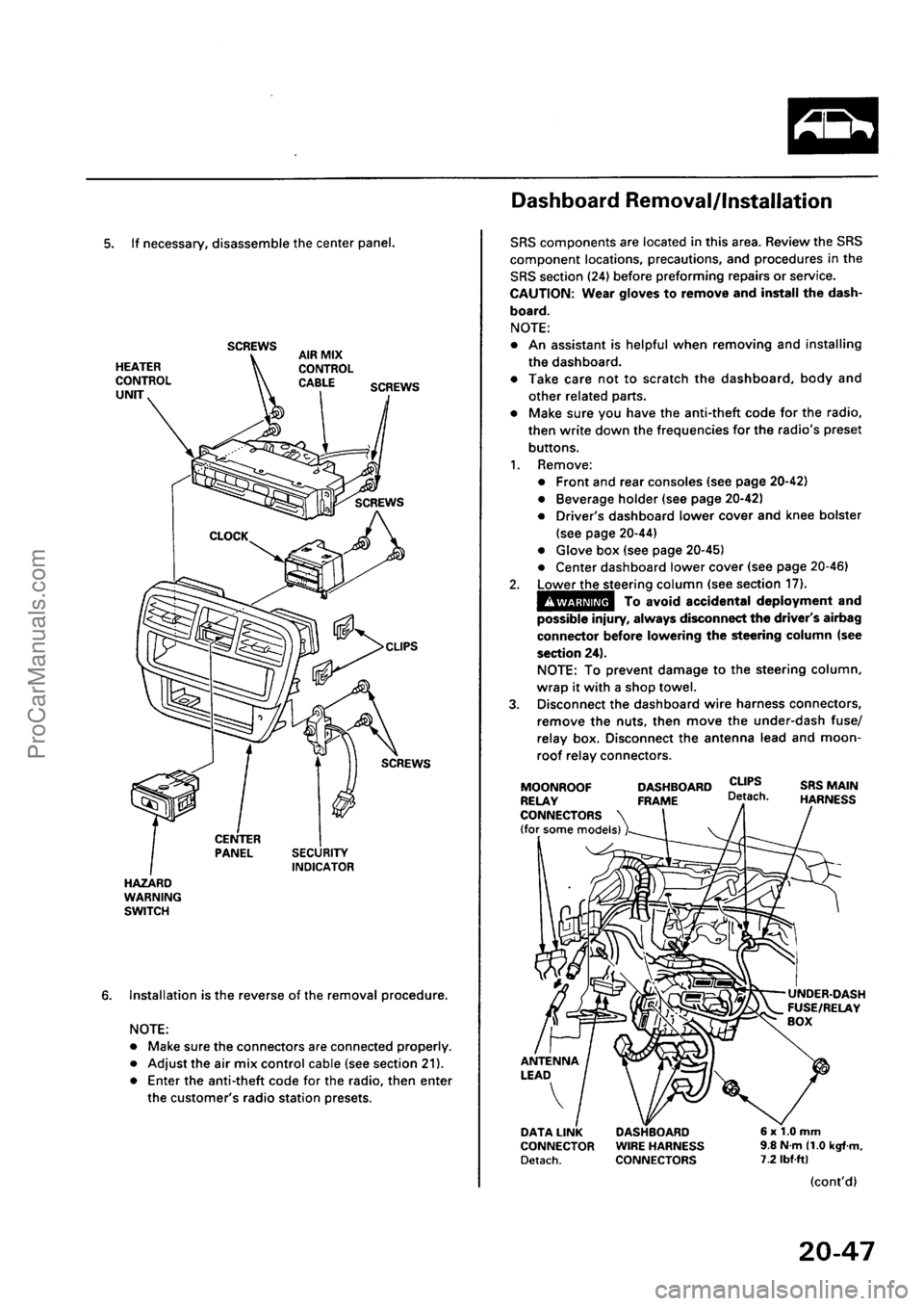 ACURA EL 1997  Service Repair Manual ProCarManuals.com 