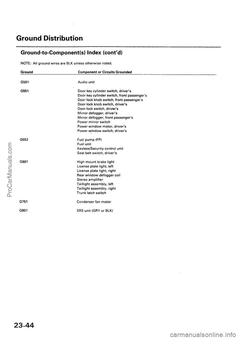 ACURA EL 1997  Service Repair Manual ProCarManuals.com 