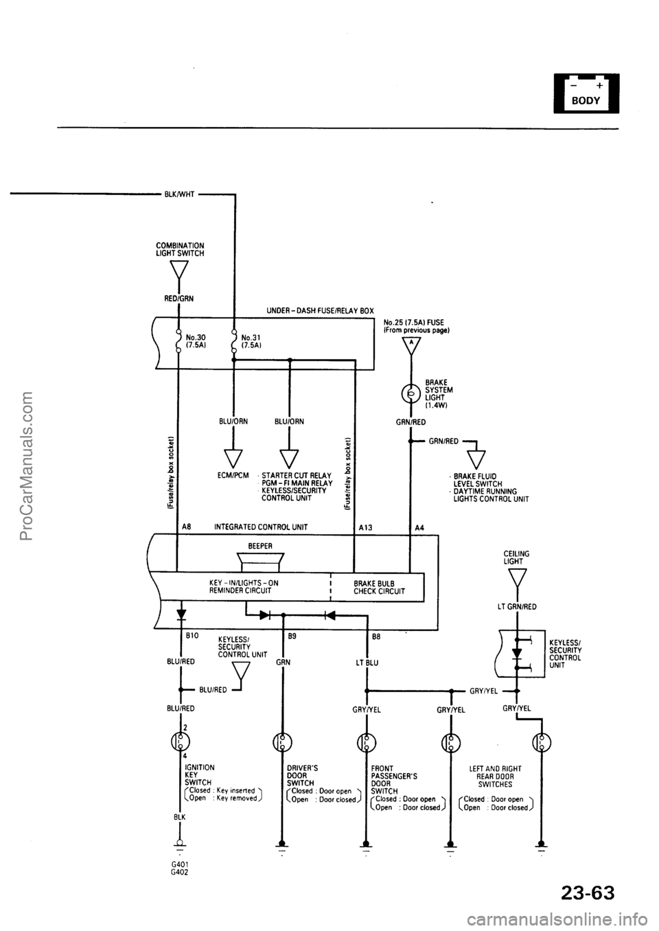 ACURA EL 1997  Service Repair Manual ProCarManuals.com 