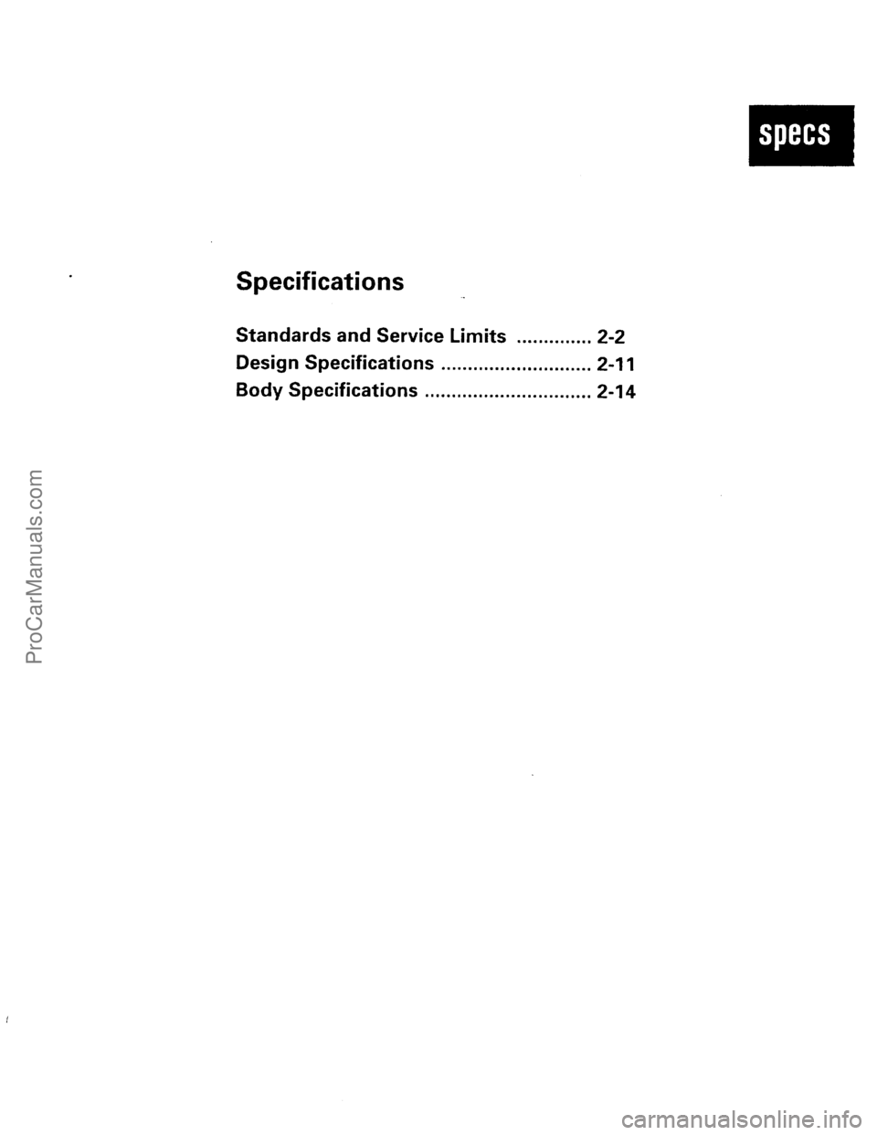 ACURA EL 1997  Service Repair Manual ProCarManuals.com 