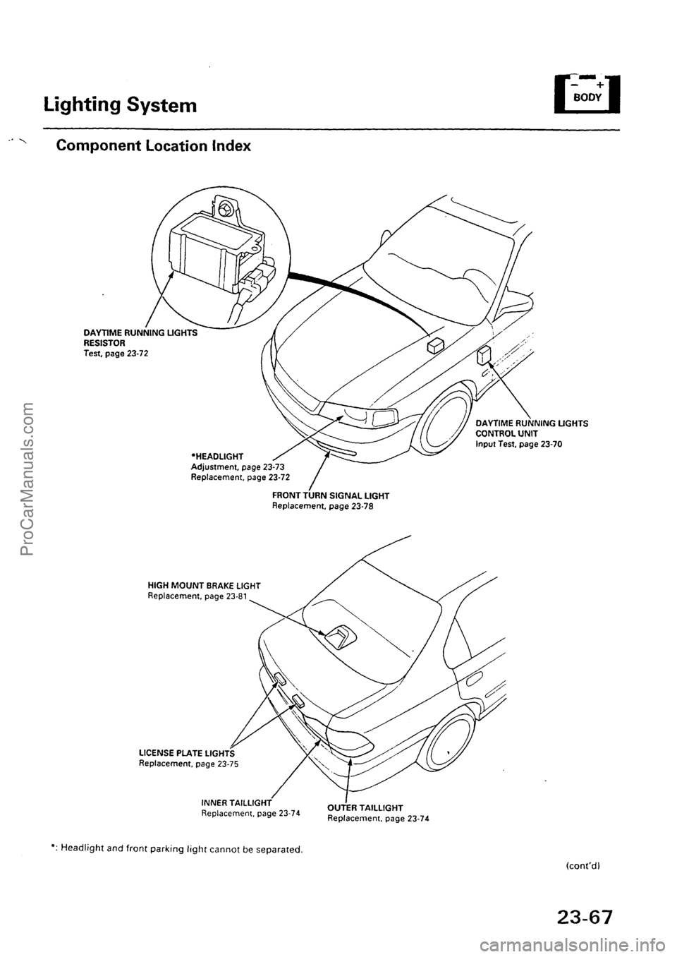 ACURA EL 1997  Service Repair Manual ProCarManuals.com 