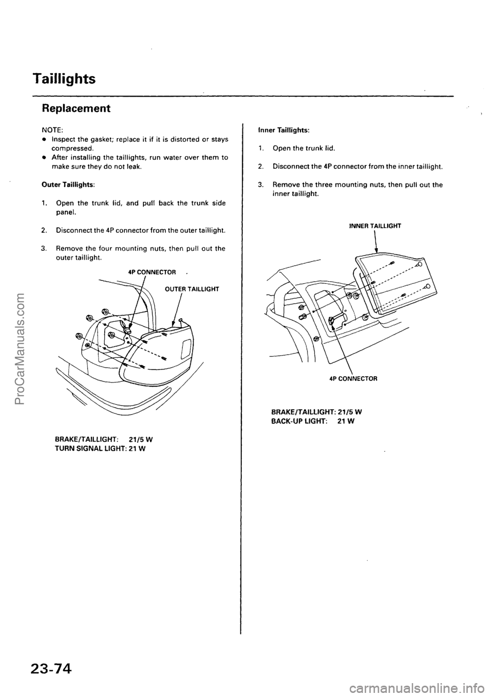 ACURA EL 1997  Service Repair Manual ProCarManuals.com 