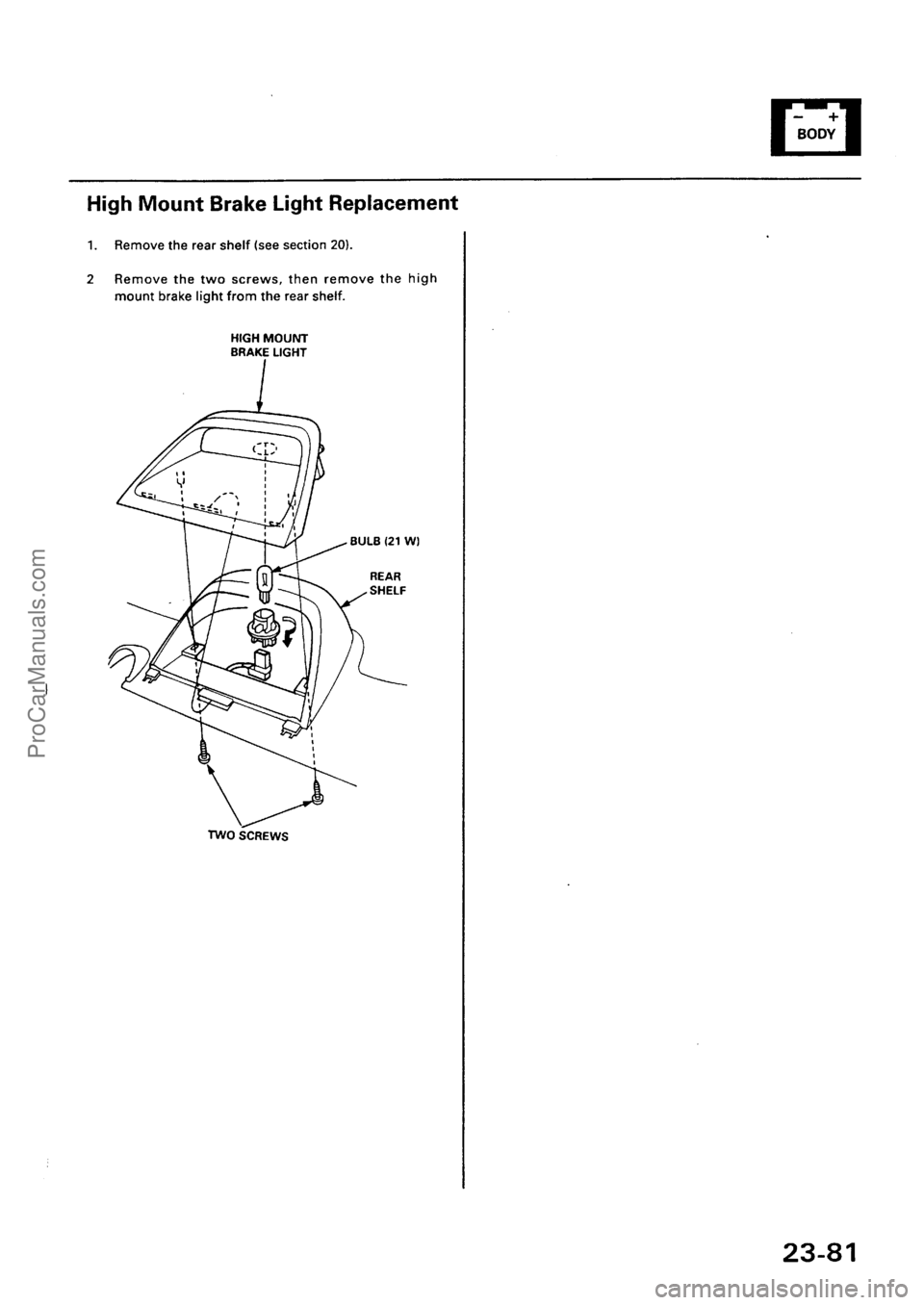 ACURA EL 1997  Service Repair Manual ProCarManuals.com 