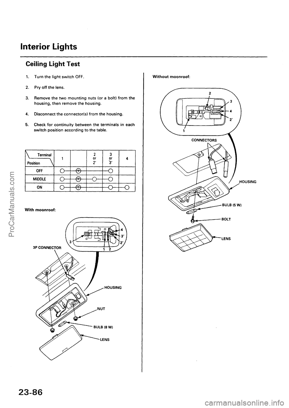 ACURA EL 1997  Service Repair Manual ProCarManuals.com 
