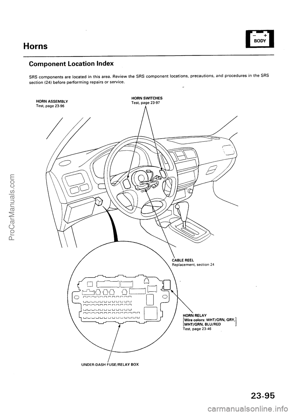 ACURA EL 1997  Service Repair Manual ProCarManuals.com 