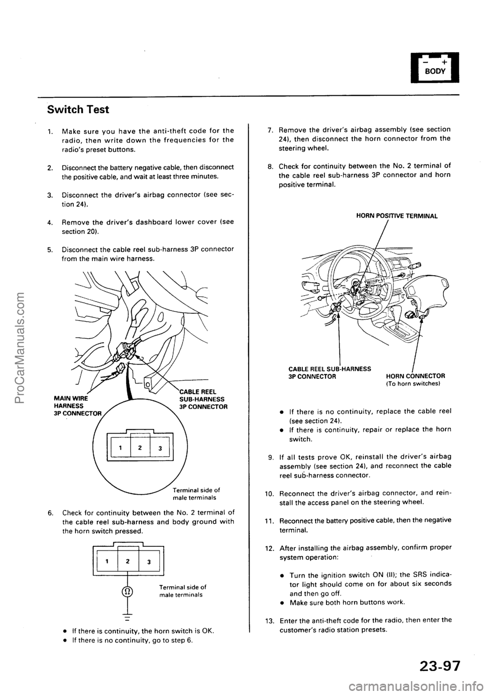 ACURA EL 1997  Service Repair Manual ProCarManuals.com 
