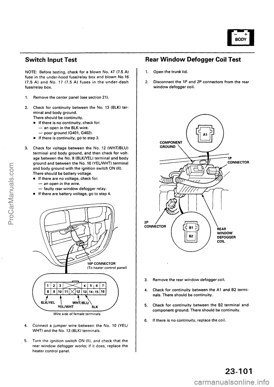 ACURA EL 1997  Service Repair Manual ProCarManuals.com 
