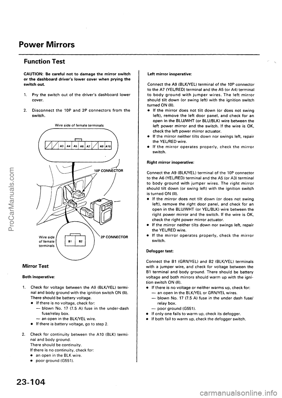 ACURA EL 1997  Service Repair Manual ProCarManuals.com 