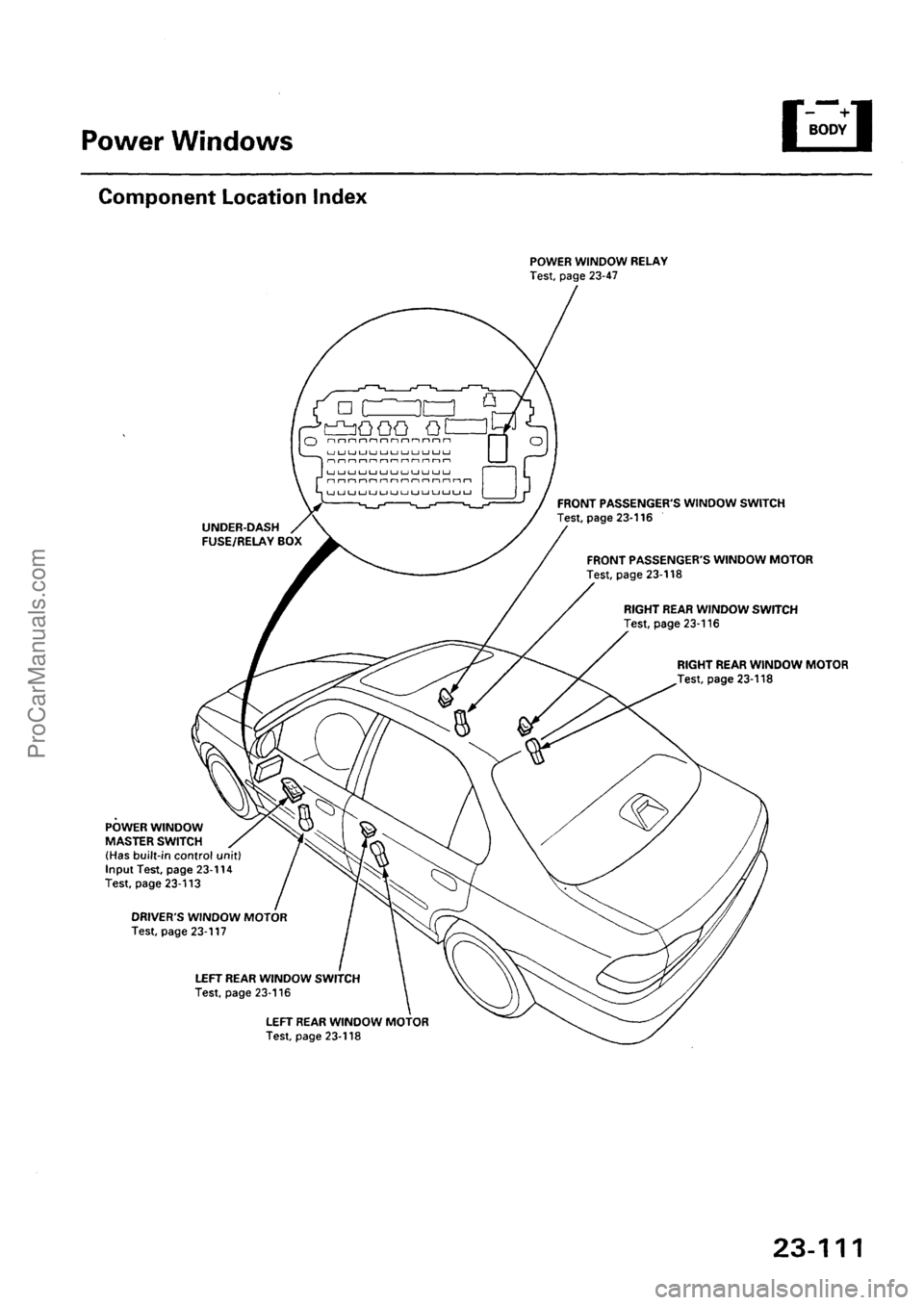 ACURA EL 1997  Service Repair Manual ProCarManuals.com 