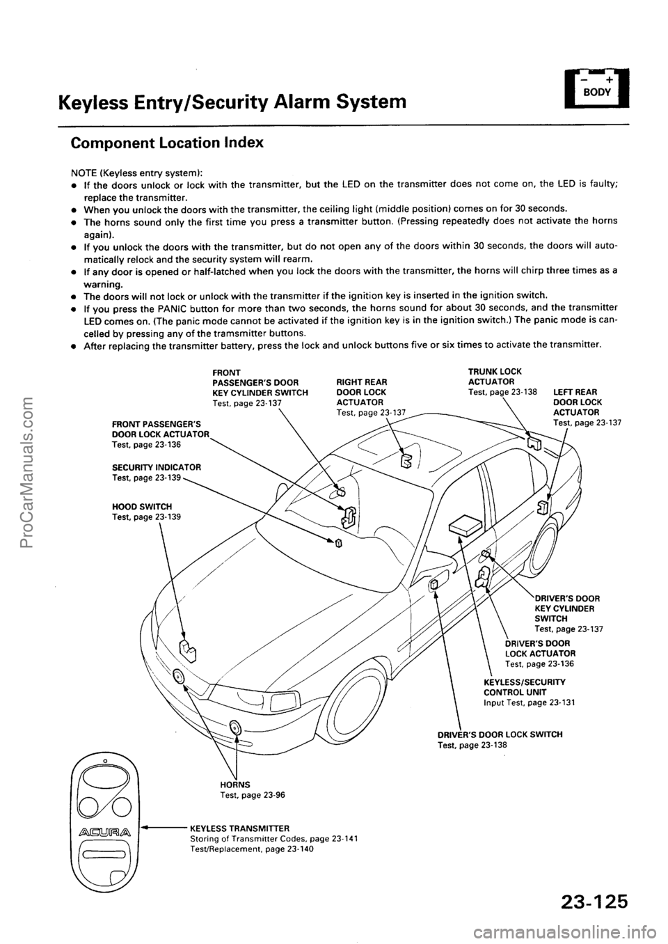 ACURA EL 1997  Service Repair Manual ProCarManuals.com 