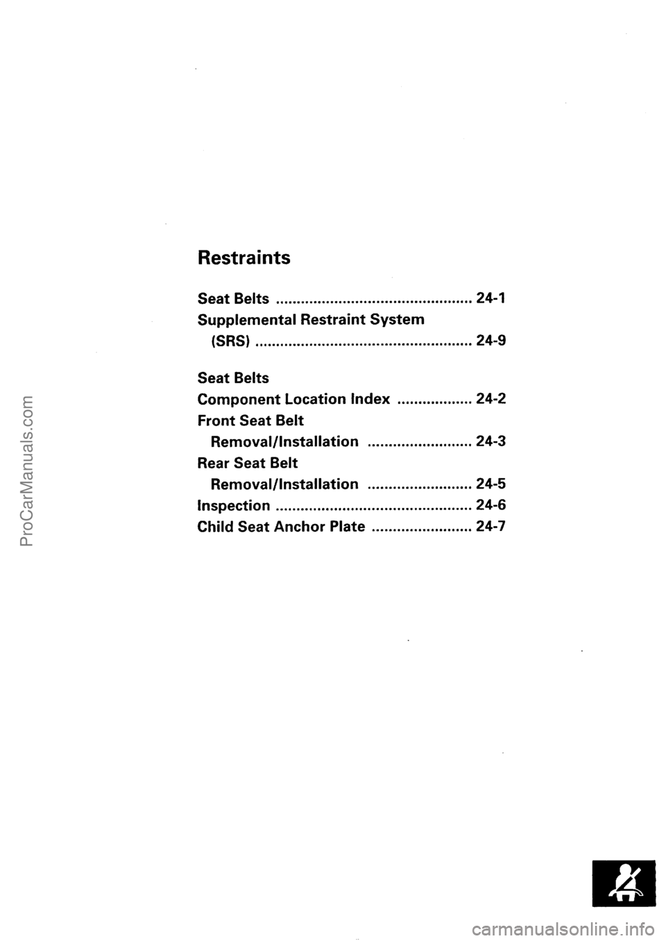 ACURA EL 1997  Service Repair Manual ProCarManuals.com 