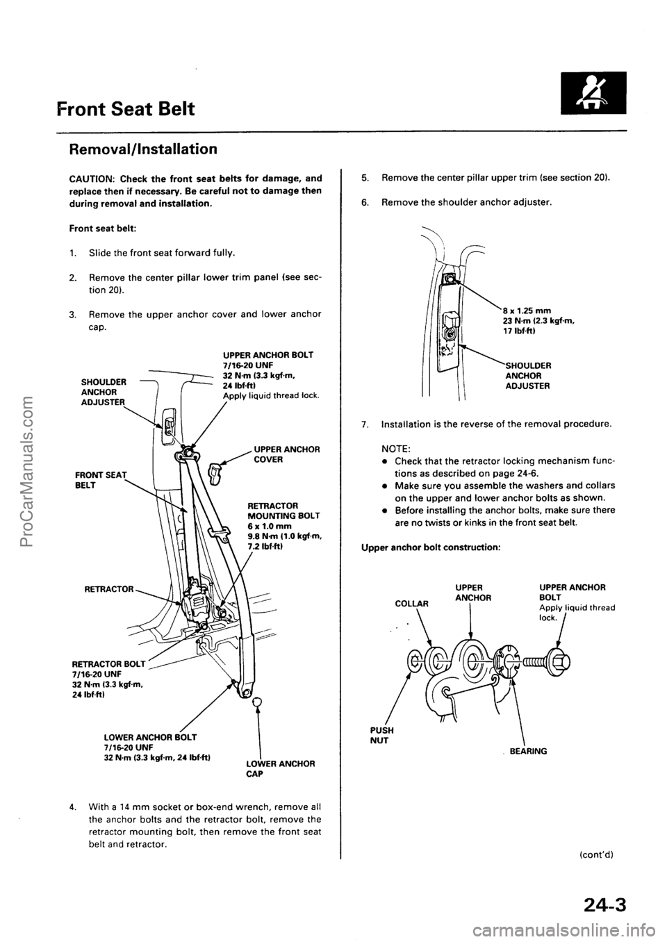 ACURA EL 1997  Service Repair Manual ProCarManuals.com 