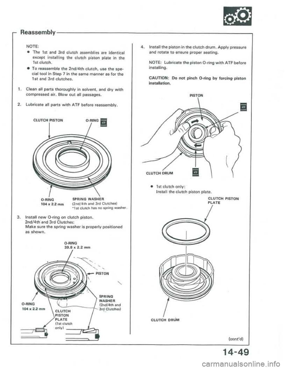 ACURA INTEGRA 1986  Service Repair Manual 