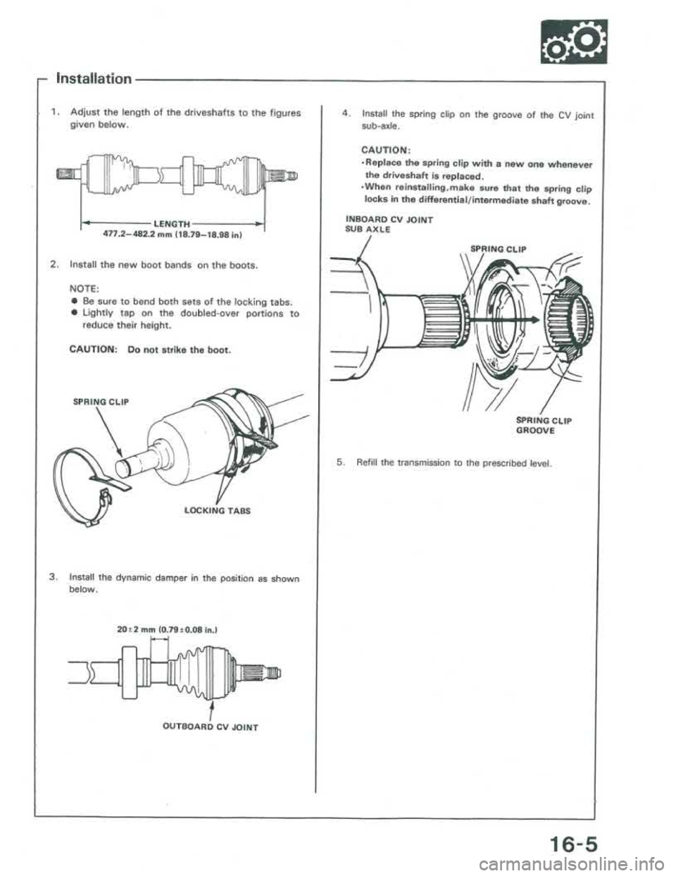 ACURA INTEGRA 1986  Service Repair Manual 
