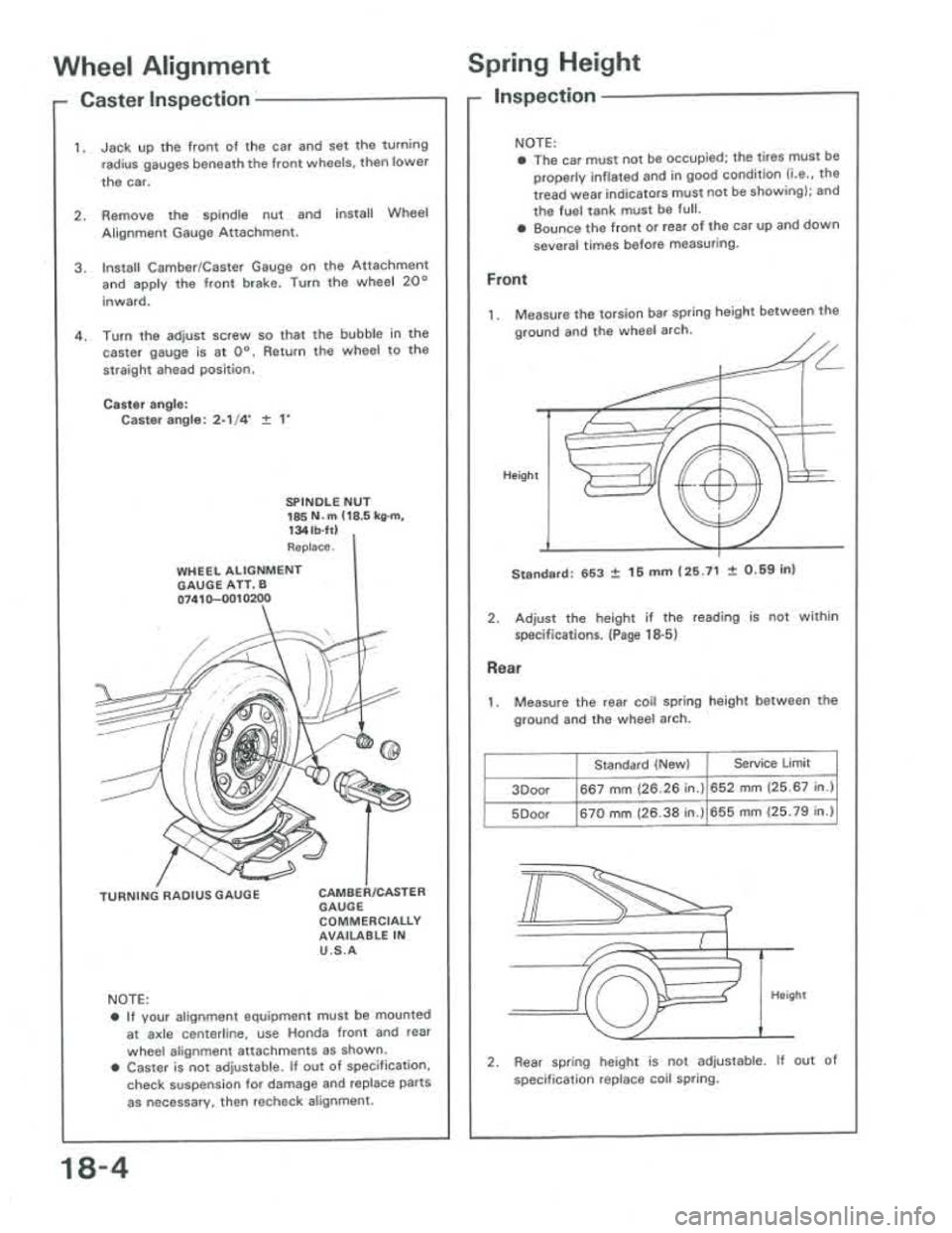 ACURA INTEGRA 1986  Service Repair Manual 