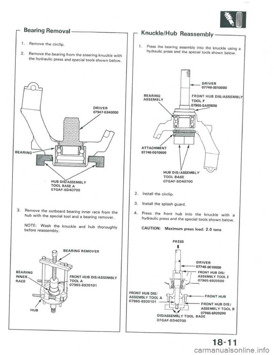 ACURA INTEGRA 1986  Service Repair Manual 