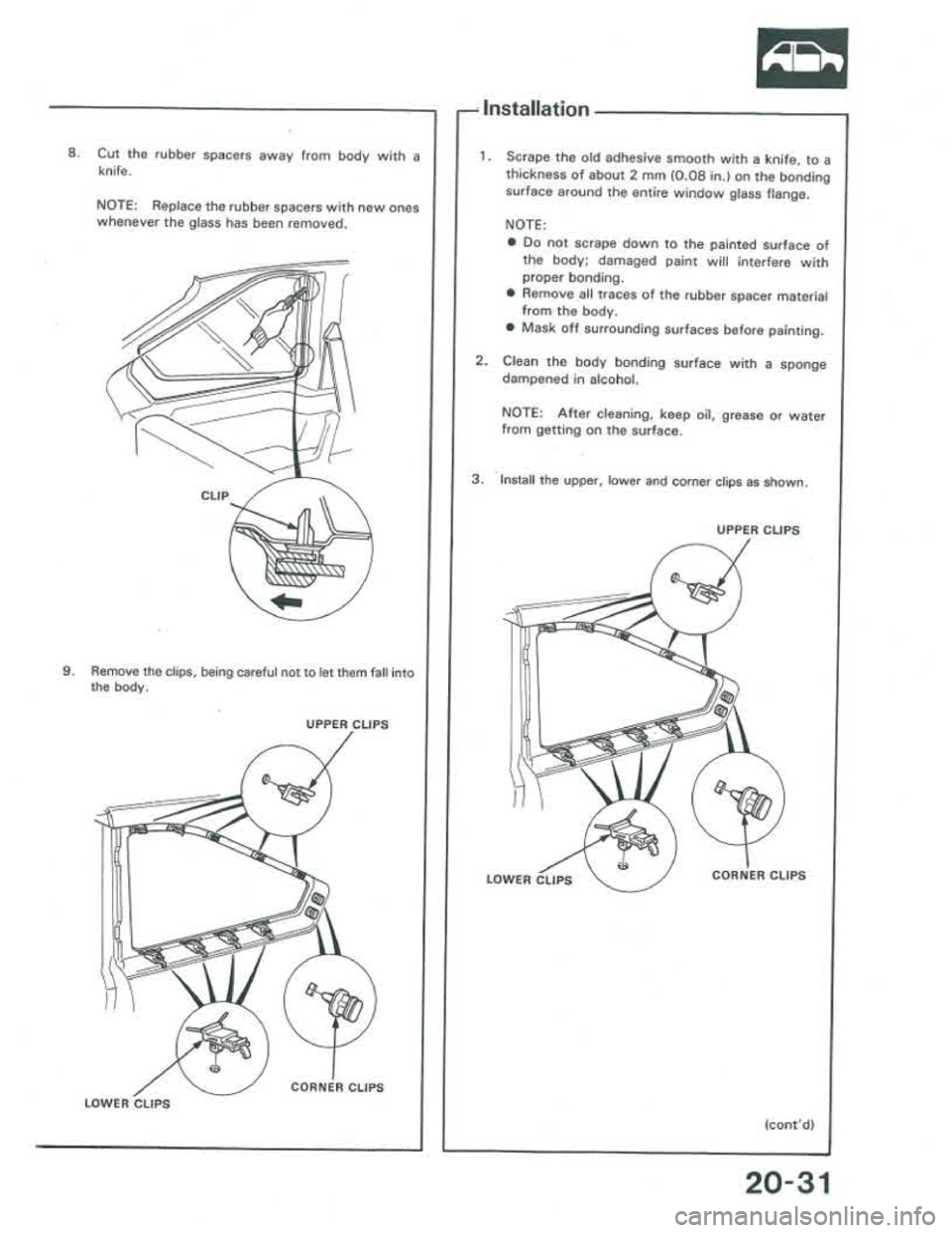 ACURA INTEGRA 1986  Service Repair Manual 