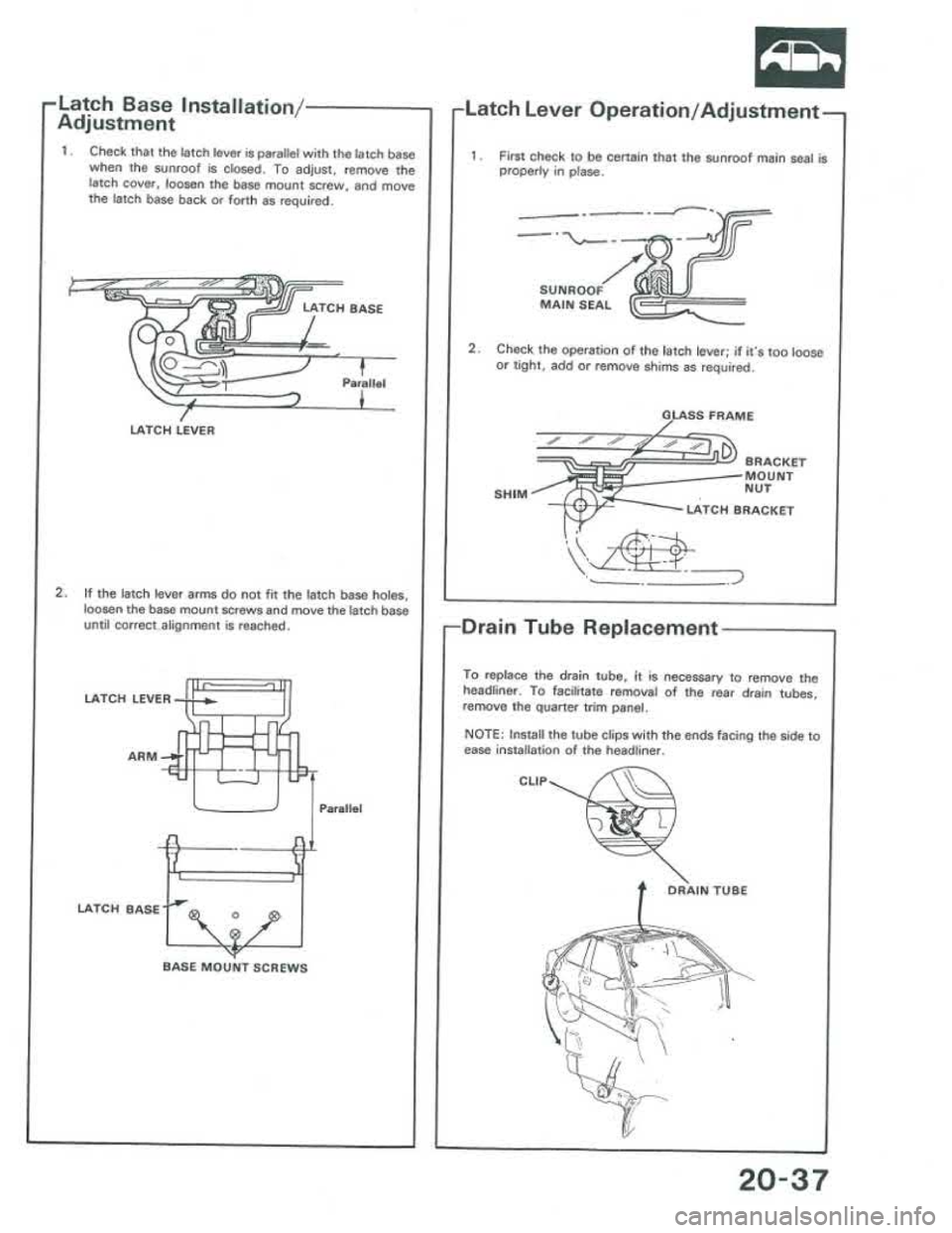 ACURA INTEGRA 1986  Service Repair Manual 