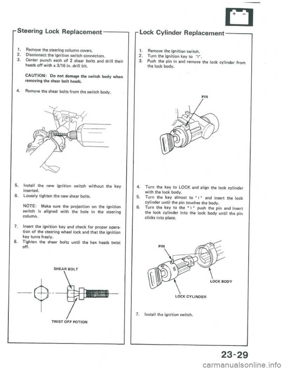 ACURA INTEGRA 1986  Service Repair Manual 