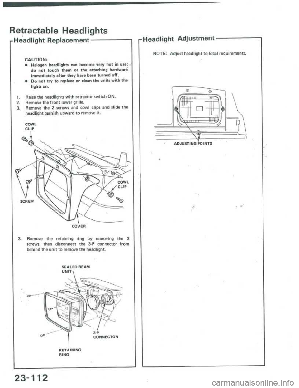 ACURA INTEGRA 1986  Service Repair Manual 