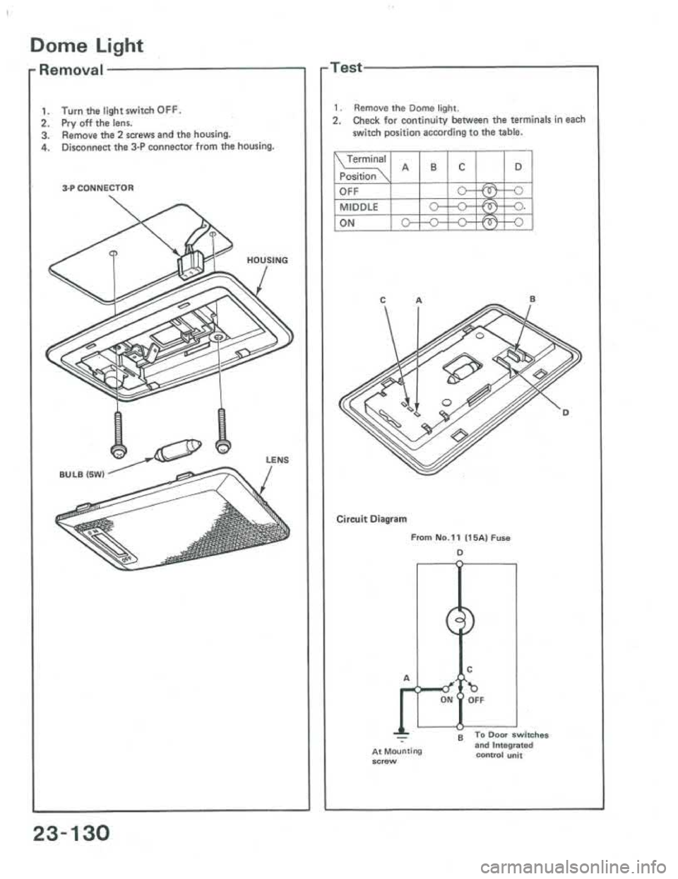 ACURA INTEGRA 1986  Service Repair Manual 
