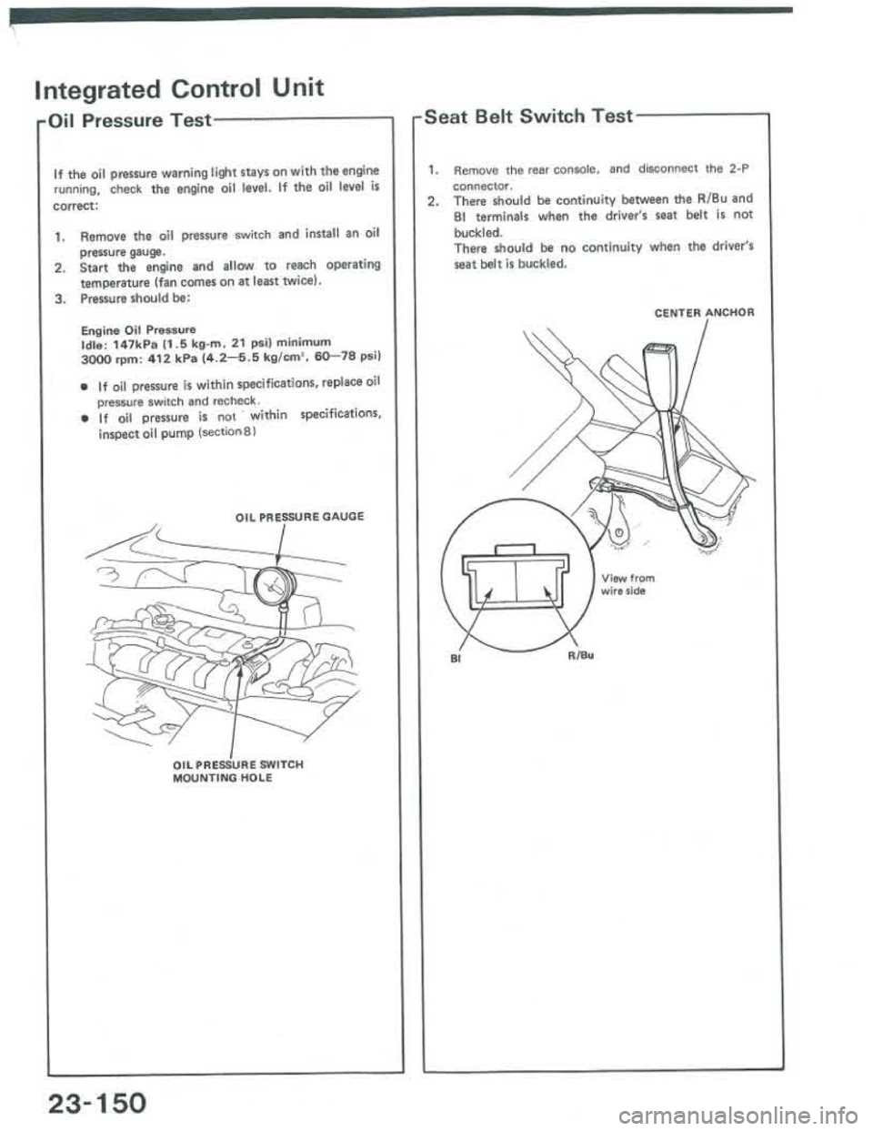 ACURA INTEGRA 1986  Service Repair Manual 