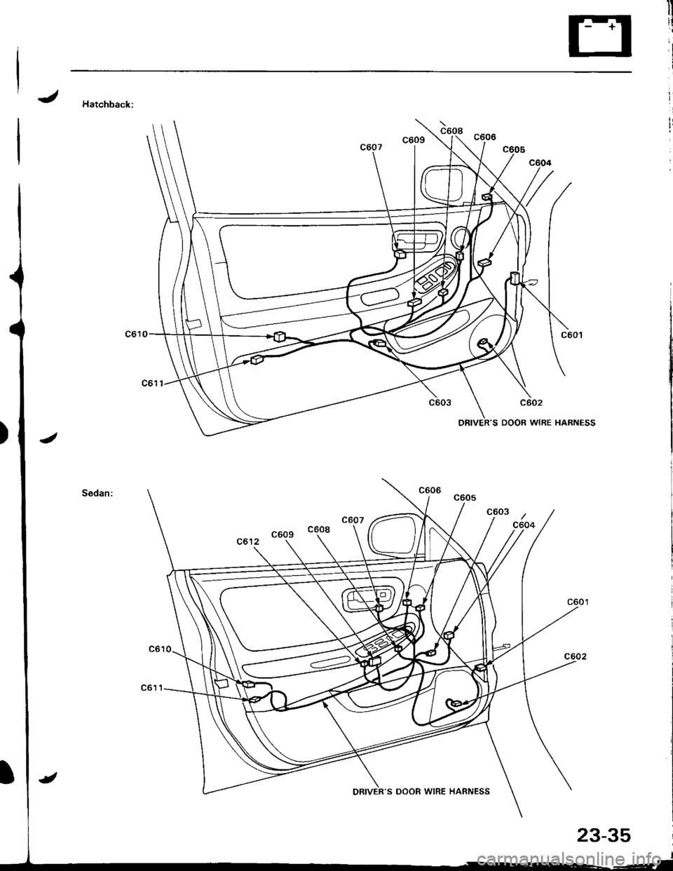 ACURA INTEGRA 1998  Service Repair Manual J
DOOR WIRE HARNESS
23-35 