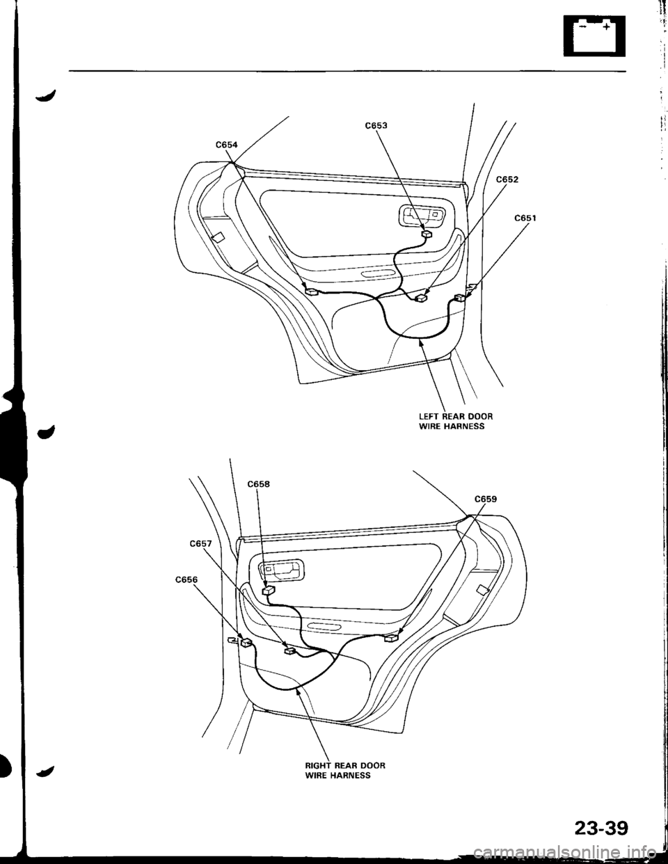 ACURA INTEGRA 1998  Service Repair Manual 1tti
i
LEFT REAR DOORWIRE HARNESS
WIRE HARNESS
23-39 