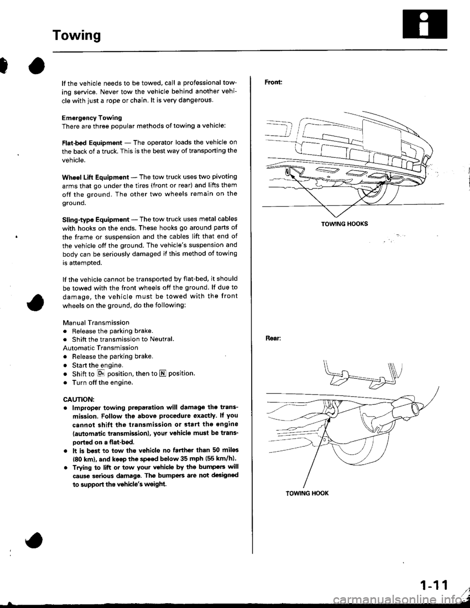 ACURA INTEGRA 1998  Service Repair Manual 