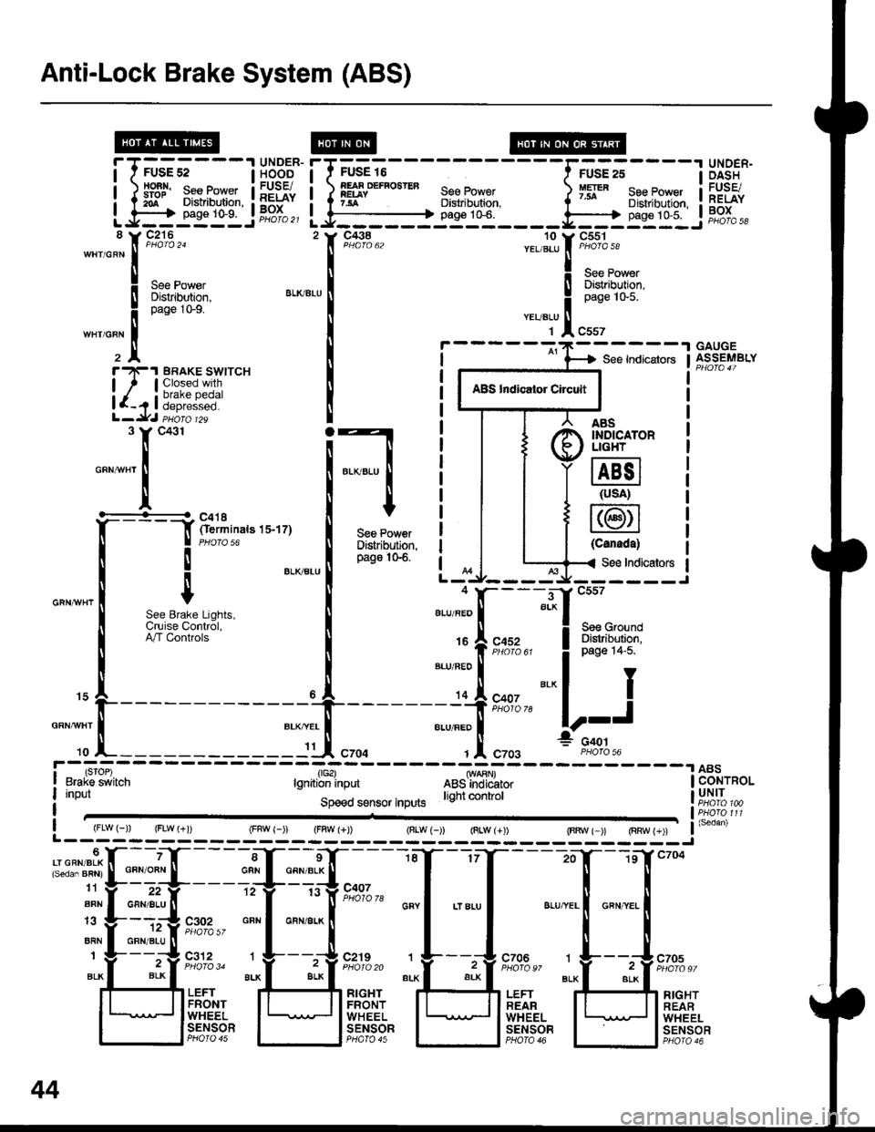 ACURA INTEGRA 1998  Service Repair Manual Anti-Lock Brake System (ABS)
iTffi;---IH5BE"
tlSrqr$llilHh1,
UNOER.DASHFUSE/RELAYBOX
FUSE 16
EEiFf a ) IESYD€F...EB 1."-9 ii1gl7sA Distribution,
Lf:je:l- JPPJ",,---------+ pags 1G6.
__li;;, 
"-",[