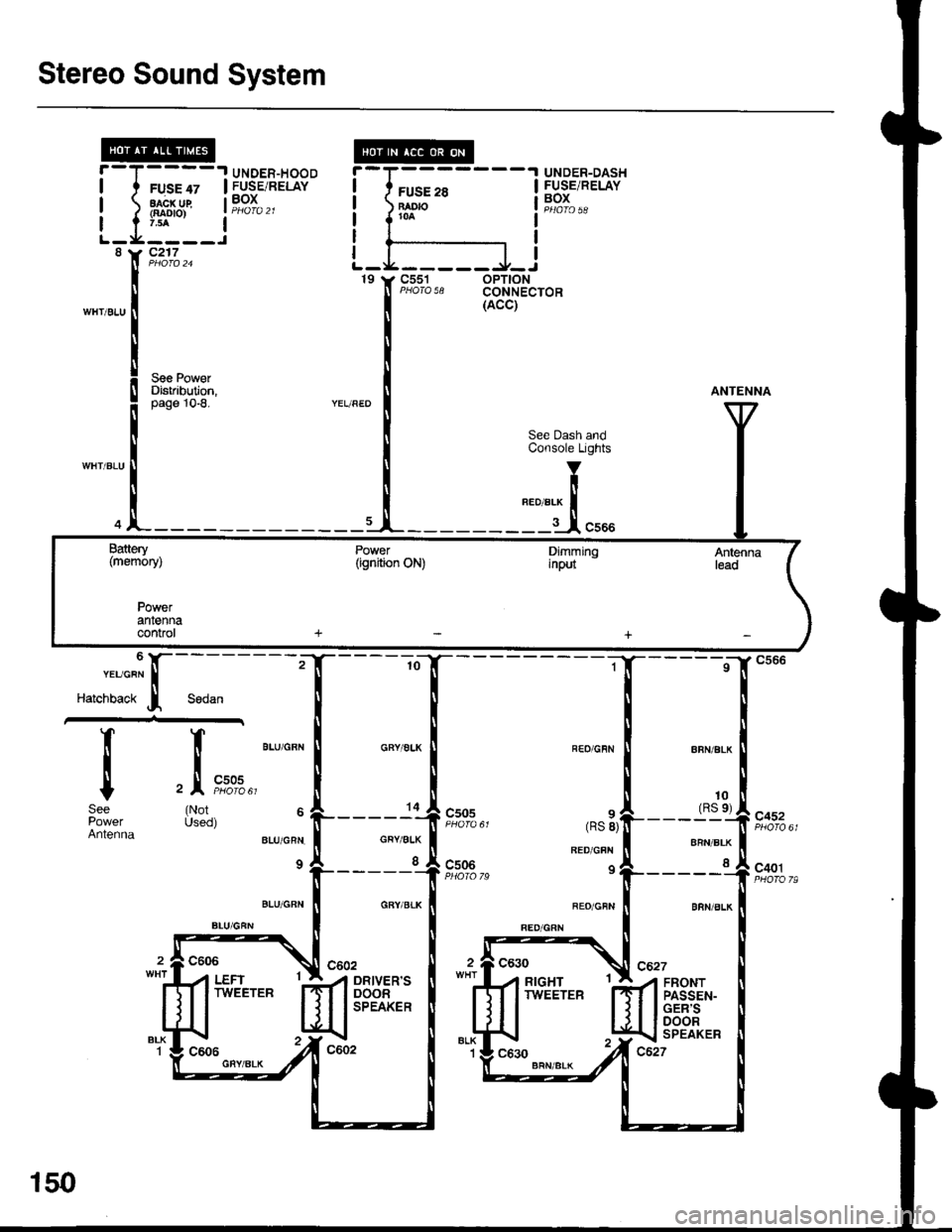 ACURA INTEGRA 1998  Service Repair Manual Stereo Sound System
UNDER-HOOD.I UNDER-DASH
I FUSE/RELAYI
I
I
-T,
?j-v,-
:I
rl
I
I
I
8
WH/BLU
FUSE 28BAO|()roa
L_L____l_J
FUSE 47FUSE/RELAYBOXaacx ug{aao|o)
c217
c551 oPT|ONPHOTA 58 CONNECTOR19 t, C