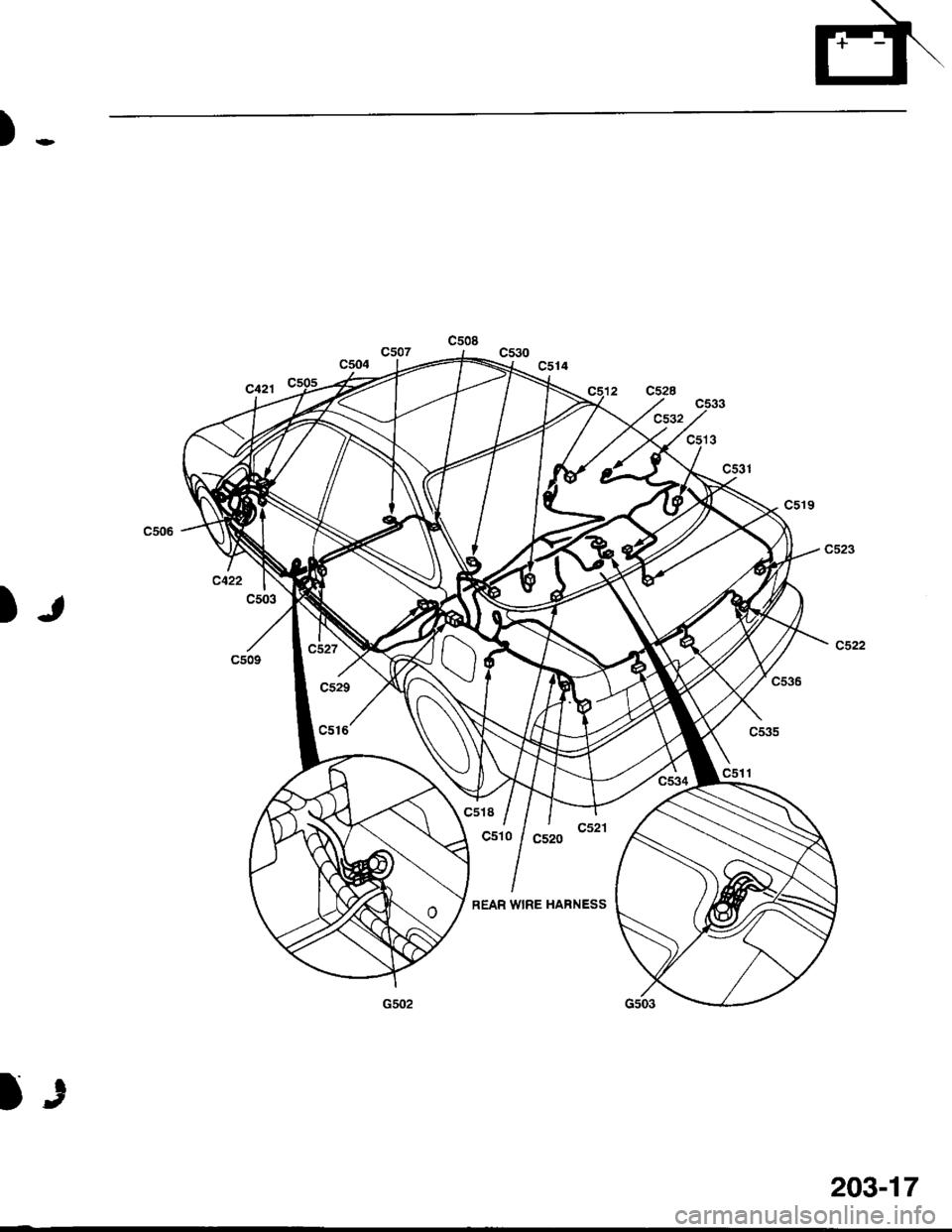 ACURA INTEGRA 1998  Service Repair Manual )r>
)t
REAR WIRE HARNESS
)J
203-17 