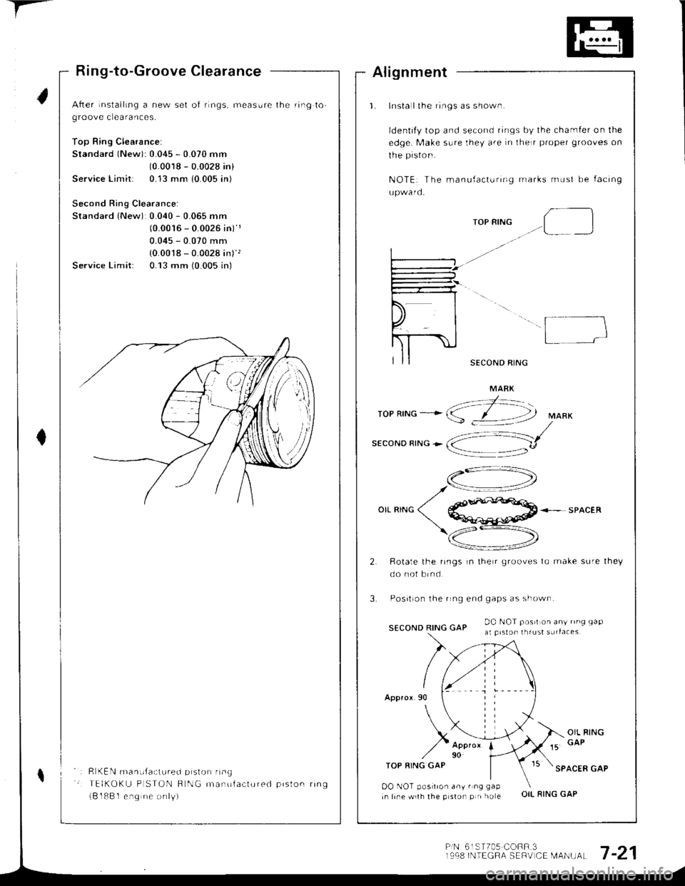 ACURA INTEGRA 1998  Service Repair Manual 