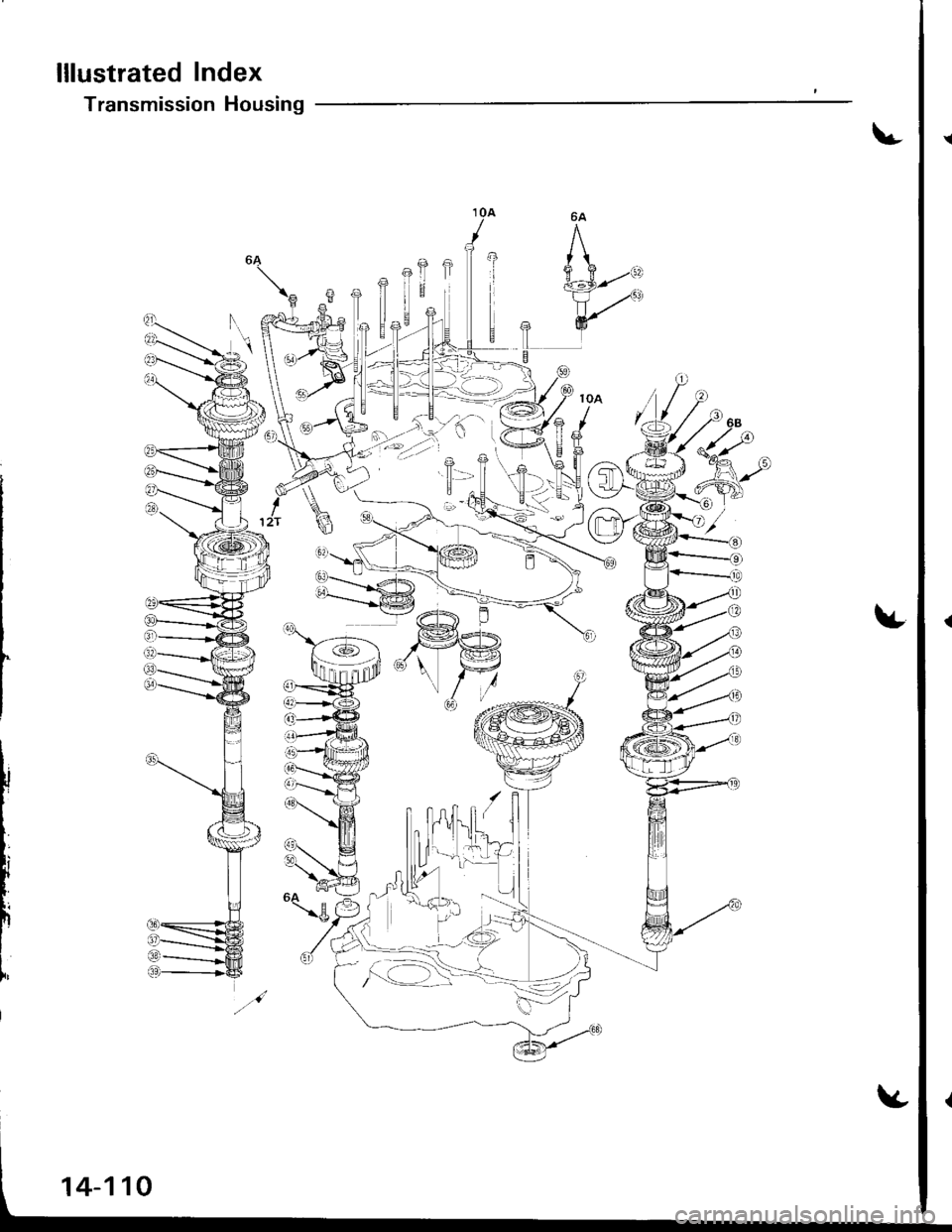 ACURA INTEGRA 1998  Service Repair Manual lllustrated Index
Transmission Housing
" ui,..:!(.:=...
14-110 