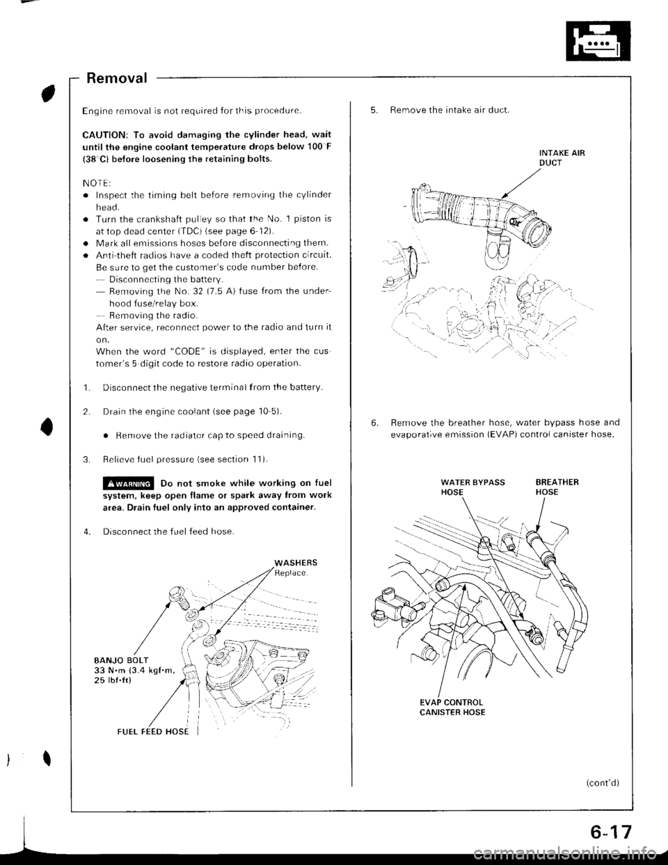ACURA INTEGRA 1998  Service Repair Manual 