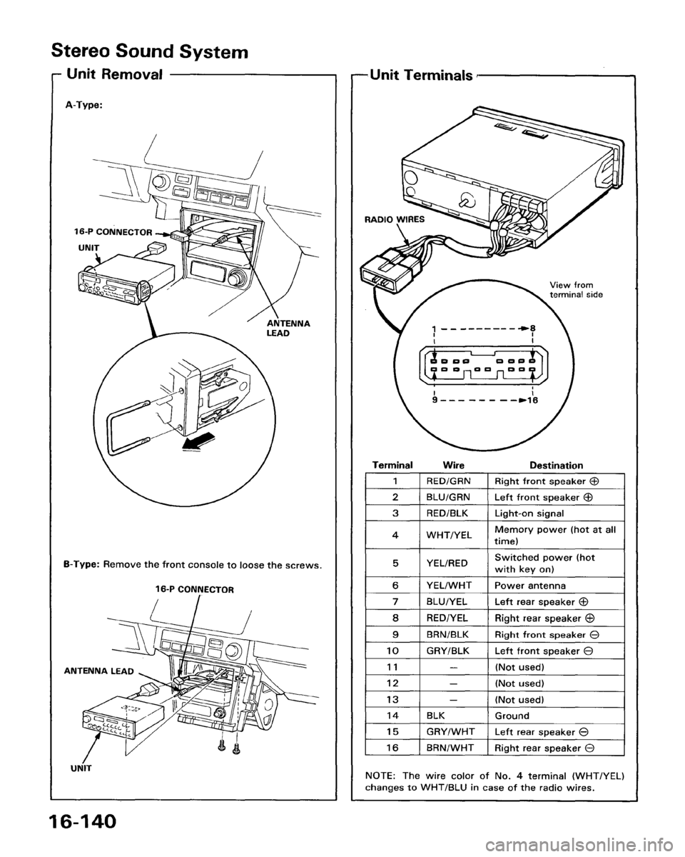 ACURA LEGEND 1988  Service Repair Manual 