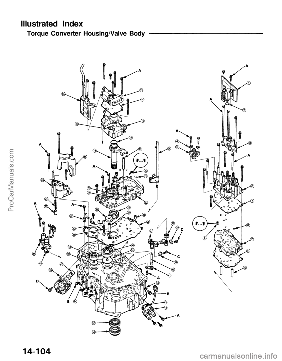 ACURA NSX 1991  Service Repair Manual 
Illustrated Index

Torque Converter Housing/Valve BodyProCarManuals.com 