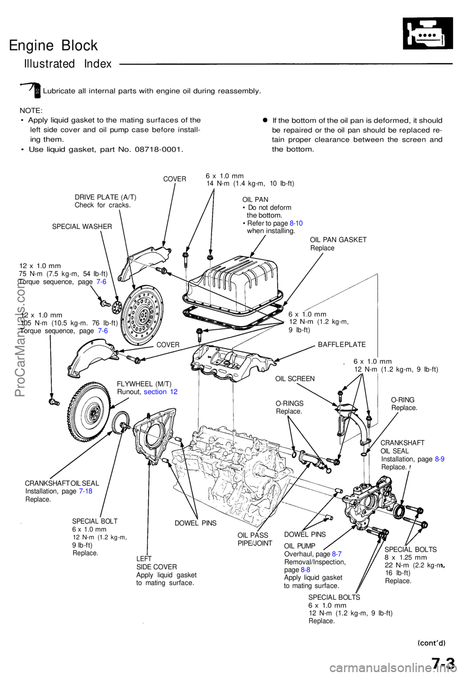 ACURA NSX 1991  Service Repair Manual Engine Bloc k
Illustrate d Inde x
Lubricat e al l interna l part s wit h engin e oi l durin g reassembly .
NOTE:
• Appl y liqui d gaske t t o th e matin g surface s o f th e
left sid e cove r an d o
