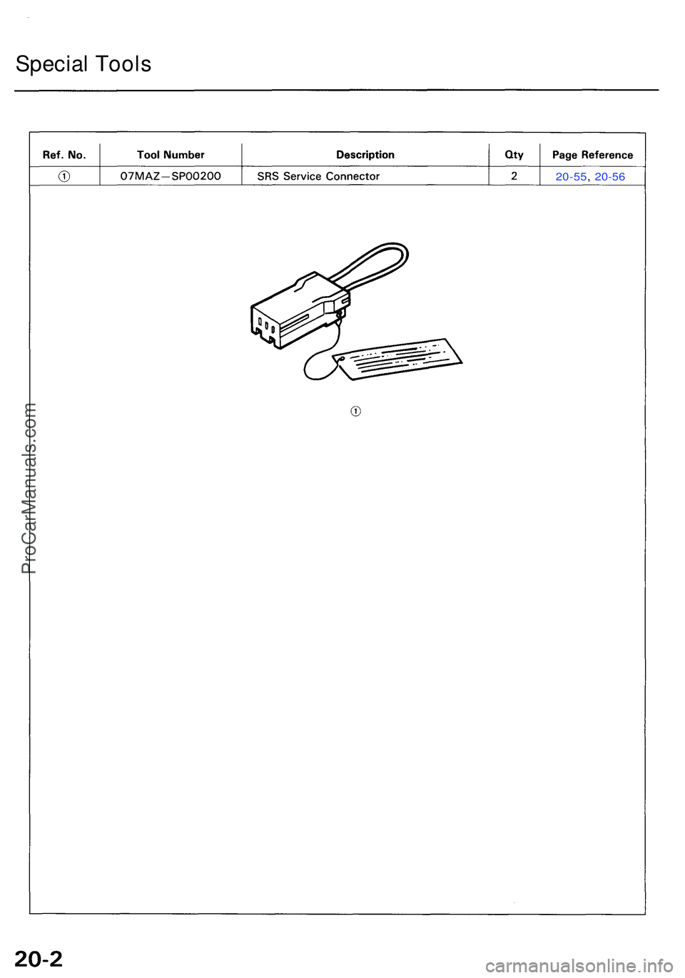 ACURA NSX 1997  Service Repair Manual 20-55,  20-5 6
Specia l Tool s
ProCarManuals.com 